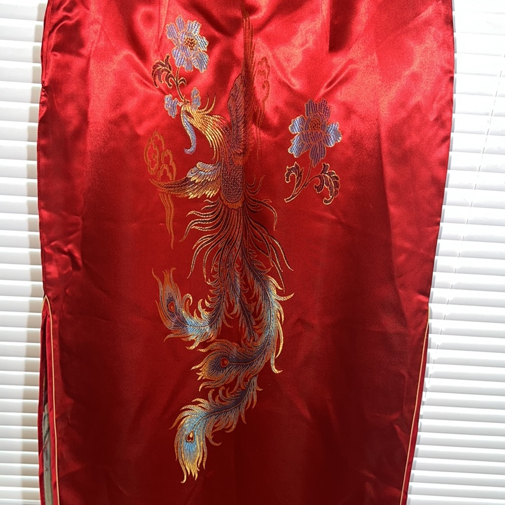 Yan’s Collection Red and Gold Phoenix and Falcon Chinese Dress.  Like new. - Picture 5 of 14